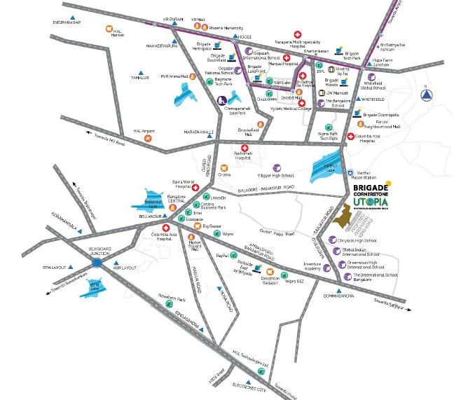 Brigade Cornerstone Utopia Location Map